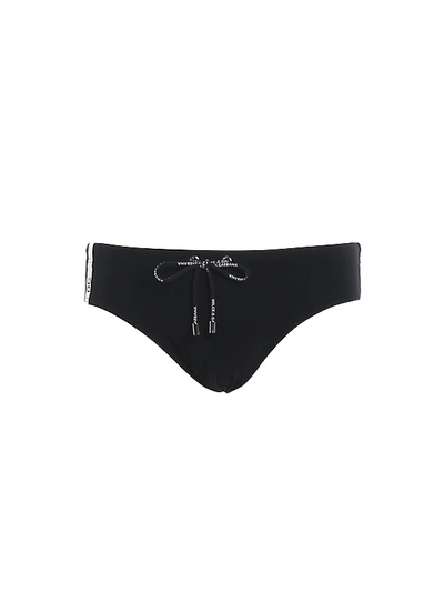 Dolce & Gabbana Speedos With Side Logo Band In Black