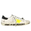 GOLDEN GOOSE LEATHER SNEAKERS WITH STAR,11196700