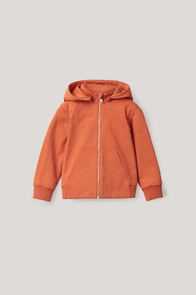 Cos Kids' Padded Hooded Jacket In Orange