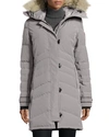 Canada Goose Lorette Fusion Fit Hooded Down Parka With Genuine Coyote Fur Trim In Limestone