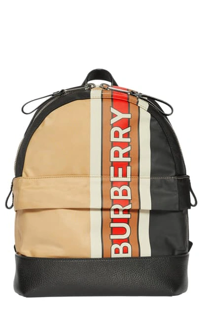 Burberry Kids' Mini Nico Stripe Logo Backpack In Archive Beige