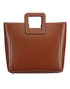 Staud Mini Shirley Leather Satchel In Tan