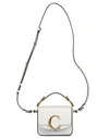 CHLOÉ White Croco Effect Mini Chloe C Bag