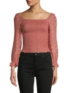 Raga Textured Smocked Cropped Top In Burnt Orange