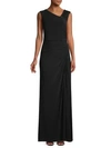 ADRIANNA PAPELL EMBELLISHED DRAPE-FRONT GOWN,0400011736264