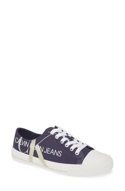 Calvin Klein Jeans Est.1978 Demianne Logo Sneaker In Navy/ Stone Stripe