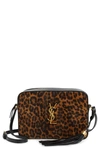 SAINT LAURENT LOU LEOPARD PRINT LEATHER CROSSBODY BAG,6125421Q12M