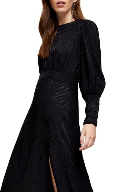 knee length dresses for ladies Topshop Twist Back Long Sleeve Satin Occasion Maxi Dress In Black
