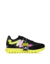 MARC JACOBS MARC JACOBS THE JOGGER BLACK & NEON NYLON WOMENS SNEAKERS,11201932