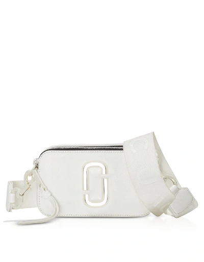Marc Jacobs Snapshot Dtm Small Saffiano Leather Camera Bag In White