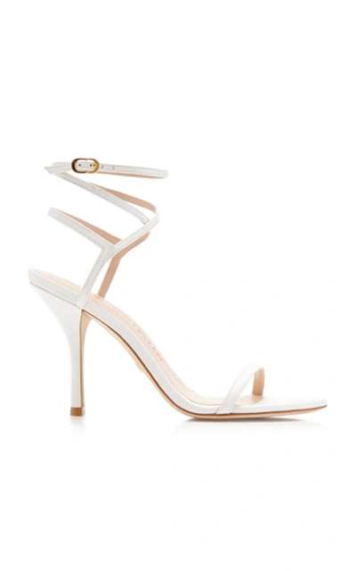 Stuart Weitzman Merinda Leather Sandals In White