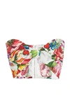 DOLCE & GABBANA FLORAL-PRINT KNOT-FRONT COTTON BRALETTE,766119