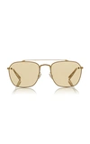 MAISON MARGIELA CRAFT AVIATOR-STYLE GOLD-TONE SUNGLASSES,770734