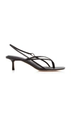 Studio Amelia 50mm Leather Thong Sling Back Sandals In Black
