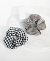 TWELVENYC TWELVENYC 2-PC. HOUNDSTOOTH & GINGHAM SCRUNCHIE SET