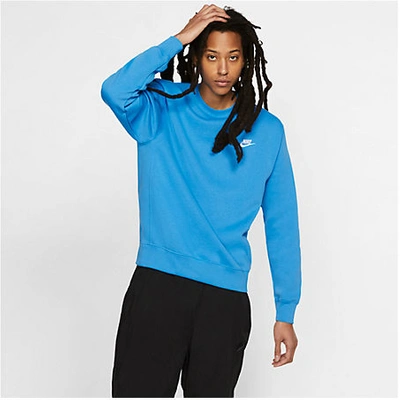 Nike Men's Sportswear Club Fleece Crewneck Sweatshirt In Blue