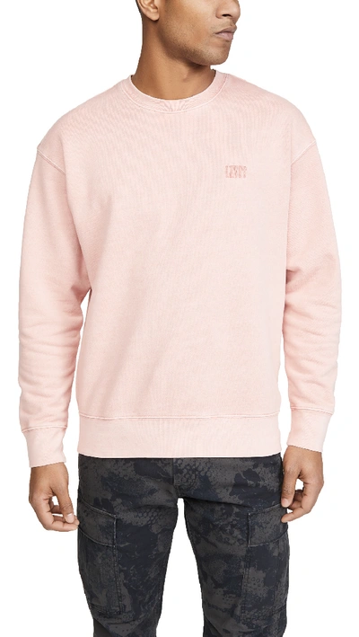 Levi's Authentic Logo Crewneck Sweatshirt In Garment Dye Pink
