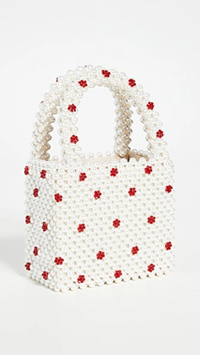 Shrimps Dolly Faux-pearl And Bead-embellished Bag In Neutrals