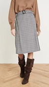 ADEAM BELTED WRAP SKIRT