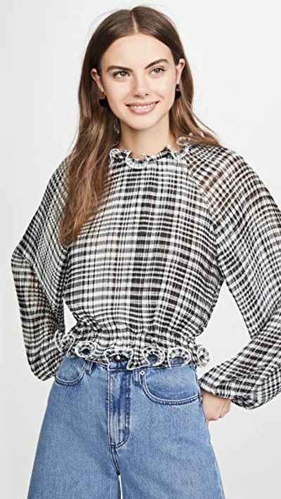 C/meo Collective Stealing Sunshine Top In Black Check