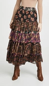 Mes Demoiselles Layered Floral Skirt In Floral Combo
