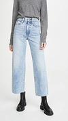 Slvrlake Grace Cropped Frayed High-rise Wide-leg Jeans In Crosby