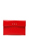Alexander Mcqueen Envelope Leather Pouch In Red