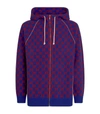 GUCCI KNITTED GG SUPREME ZIPPED HOODIE,14978307