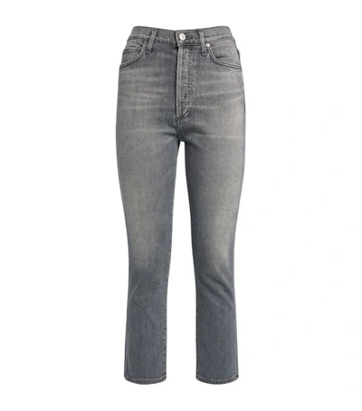 Citizens Of Humanity Mckenzie Cropped Organic Mid-rise Straight-leg Jeans In Gray