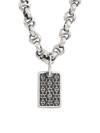 HOORSENBUHS MEN'S PETITE RECTANGLE LACE STERLING SILVER PENDANT,400012016365