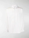 Comme Des Garçons Shirt Comme Des Garcons Shirt White Striped Cupro Shirt In White