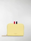 Thom Browne Slim Short Zip Around Purse In Yellow