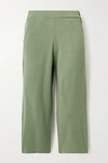 ALLUDE CROPPED CASHMERE TRACK PANTS