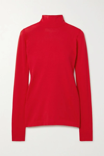 Les Rêveries Stretch-knit Turtleneck Top In Red