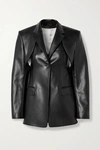 PETER DO CONVERTIBLE FAUX LEATHER BLAZER
