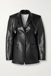 Peter Do Faux-leather Blazer With Detachable Apron In Black