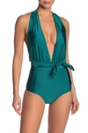 Nicole Miller Convertible One-piece Swimsuit In Quetzal Green