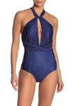 Nicole Miller Convertible One-piece Swimsuit In Tea Party Dot