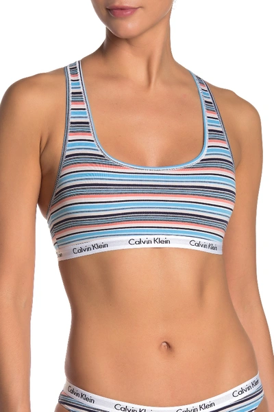 Calvin Klein Carousel Racerback Bralette In Bsv Baja Stp Vb