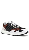 Y-3 Rhisu Run Low-top Sneakers In Black & White & Yellow Tint