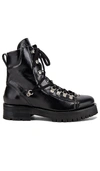 Allsaints Womens Black Franka Lace-up Leather Boots 6 In Black