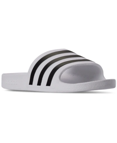 Adidas Originals Adilette Rubber Slide Sandals In White