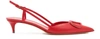 Valentino Women's Vlogo Leather Slingback Pumps In Rouge Pur
