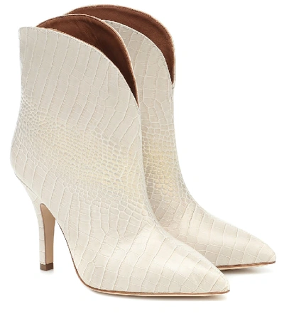 Paris Texas High Heels Ankle Boots In White Leather In Avorio