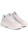 Miu Miu Jeweled-heel Trainer Sneakers In Beige