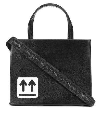 Off-white Baby Binder Clip Leather Box Bag In Black