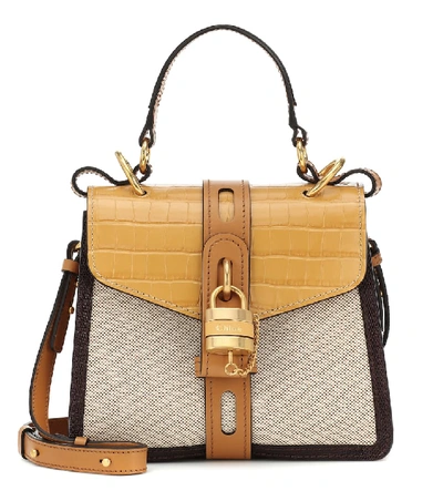 Chloé Aby Day Small Canvas Shoulder Bag In Gold
