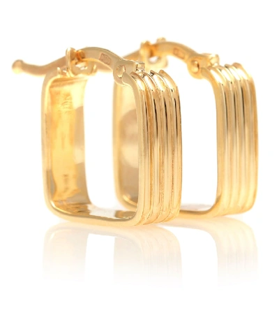 Aliita Cuadrado B Rayado 9kt Gold Earrings