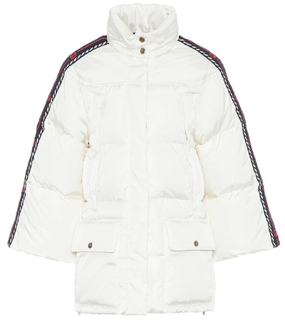 Gucci Oversized Webbing-trimmed Quilted Shell Down Jacket In Ivory