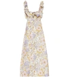 ZIMMERMANN Super Eight Frilled linen midi dress,P00437138